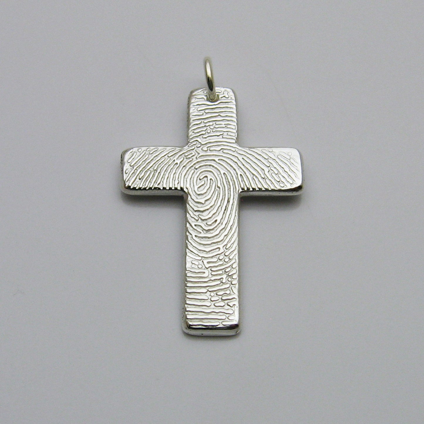 Cross Fingerprint Pendant