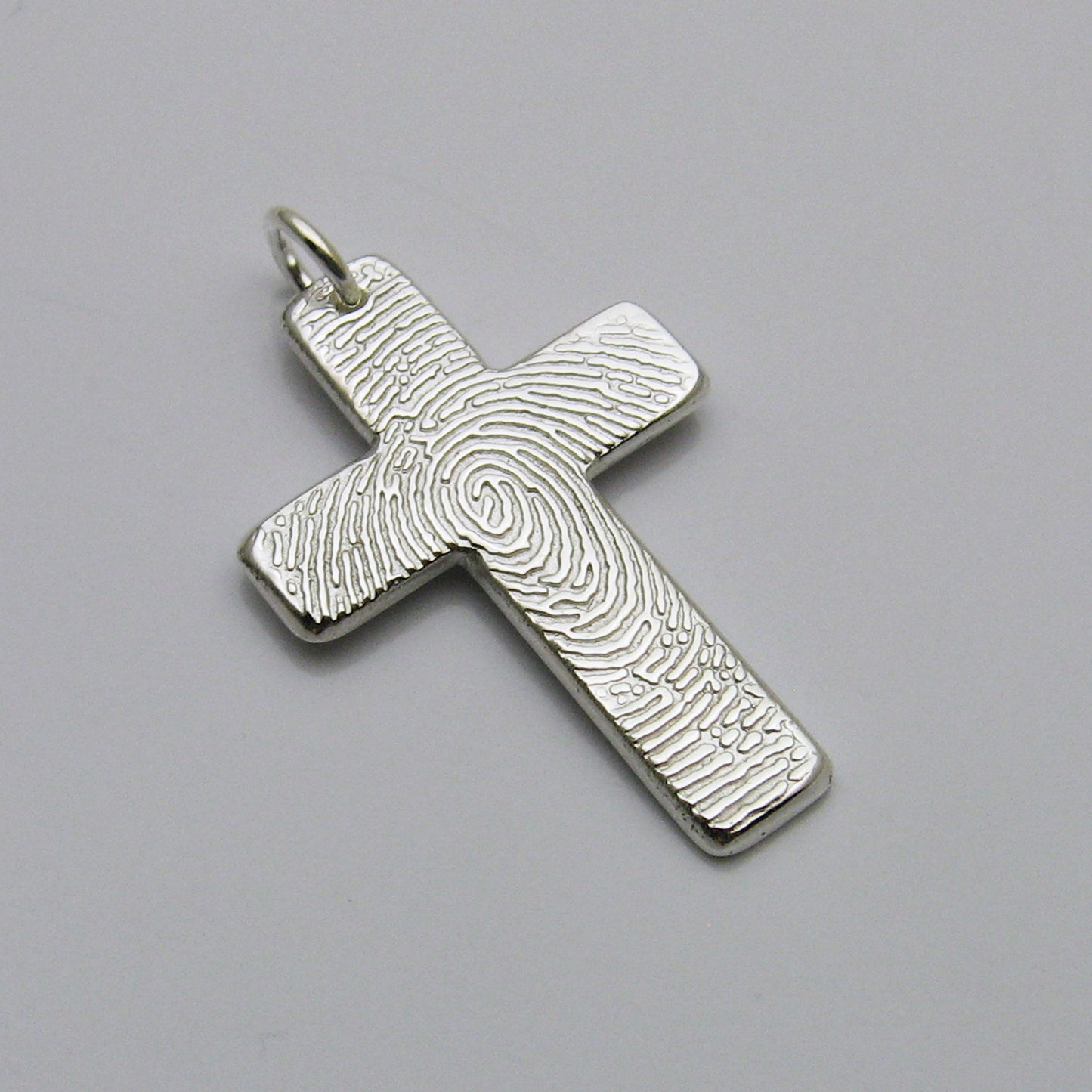 Cross Fingerprint Pendant