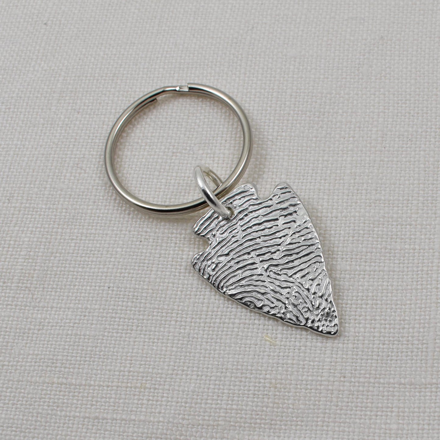 Wide Arrowhead Fingerprint Keychain