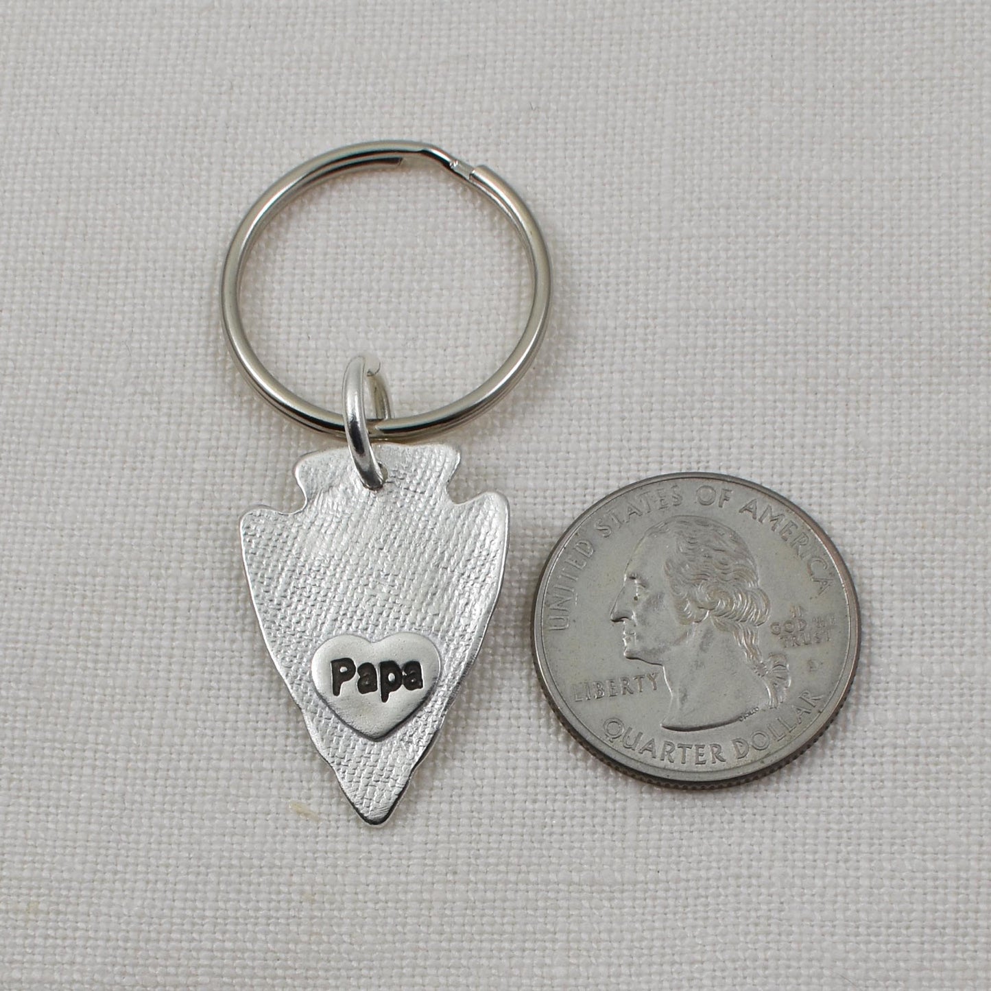 Wide  Arrowhead Fingerprint Keychain Back