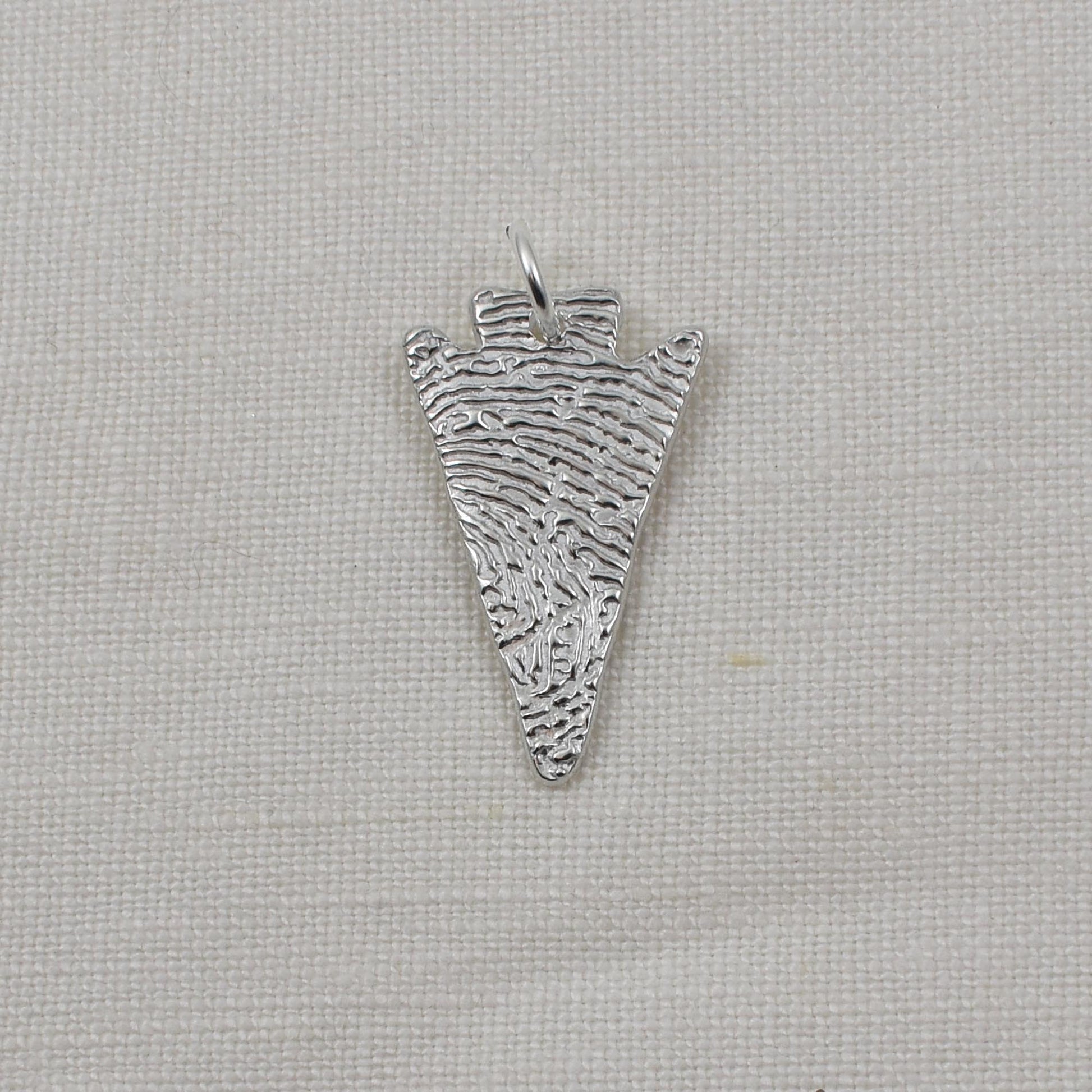 Narrow Arrowhead Fingerprint Pendant