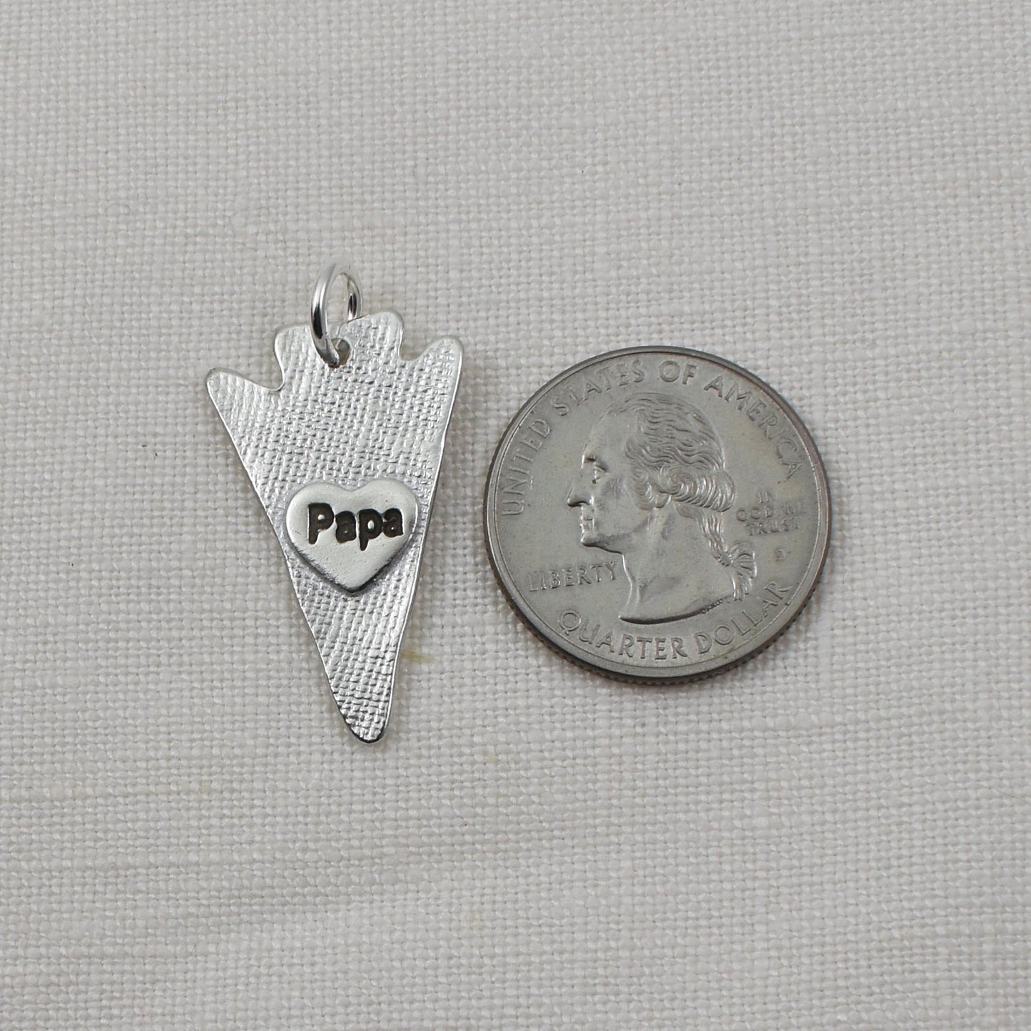 Narrow Arrowhead Fingerprint Pendant Back