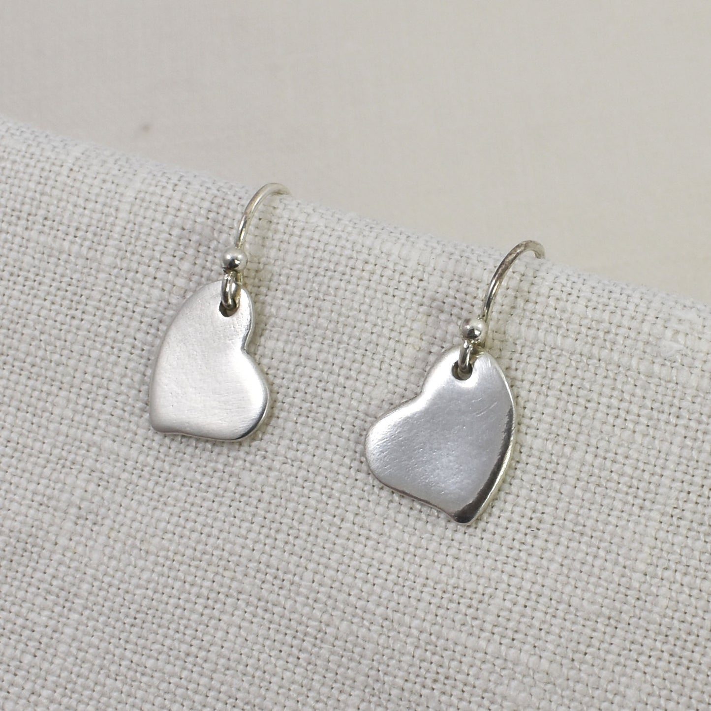 Silver Asymmetrical Heart Earrings