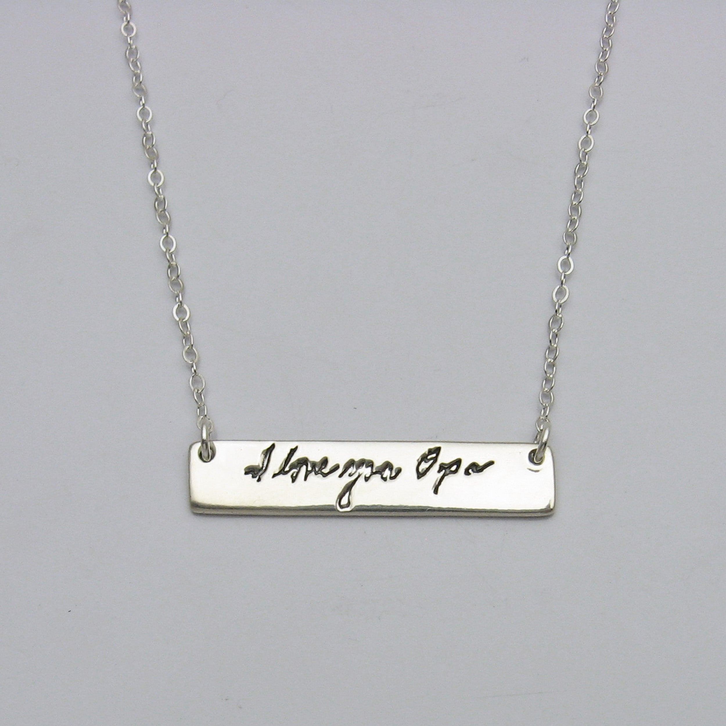 Military tag necklace, Handwriting engraved on gold tag pendant – My-Whys
