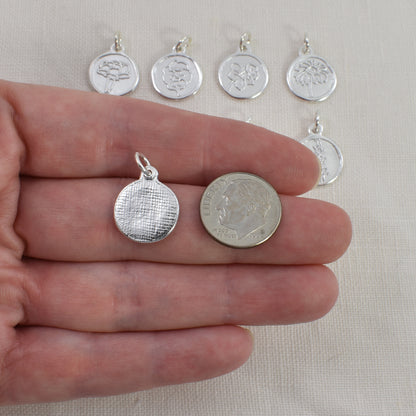 Birth Month Flower Charm Back and Size Reference