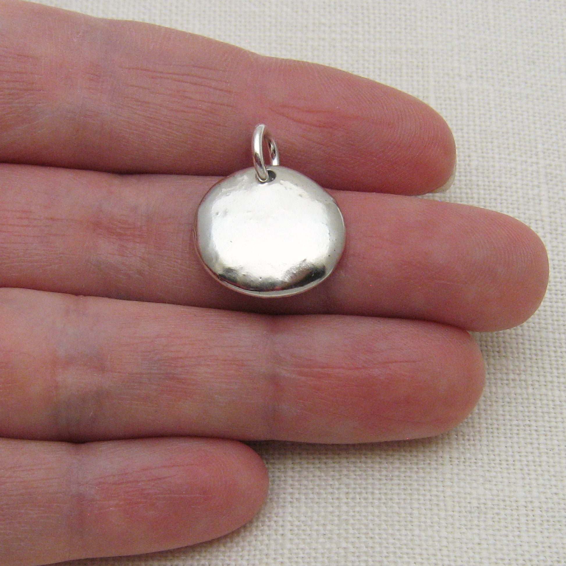 Five Eighths Inch Circle Cremation Ashes Pendant