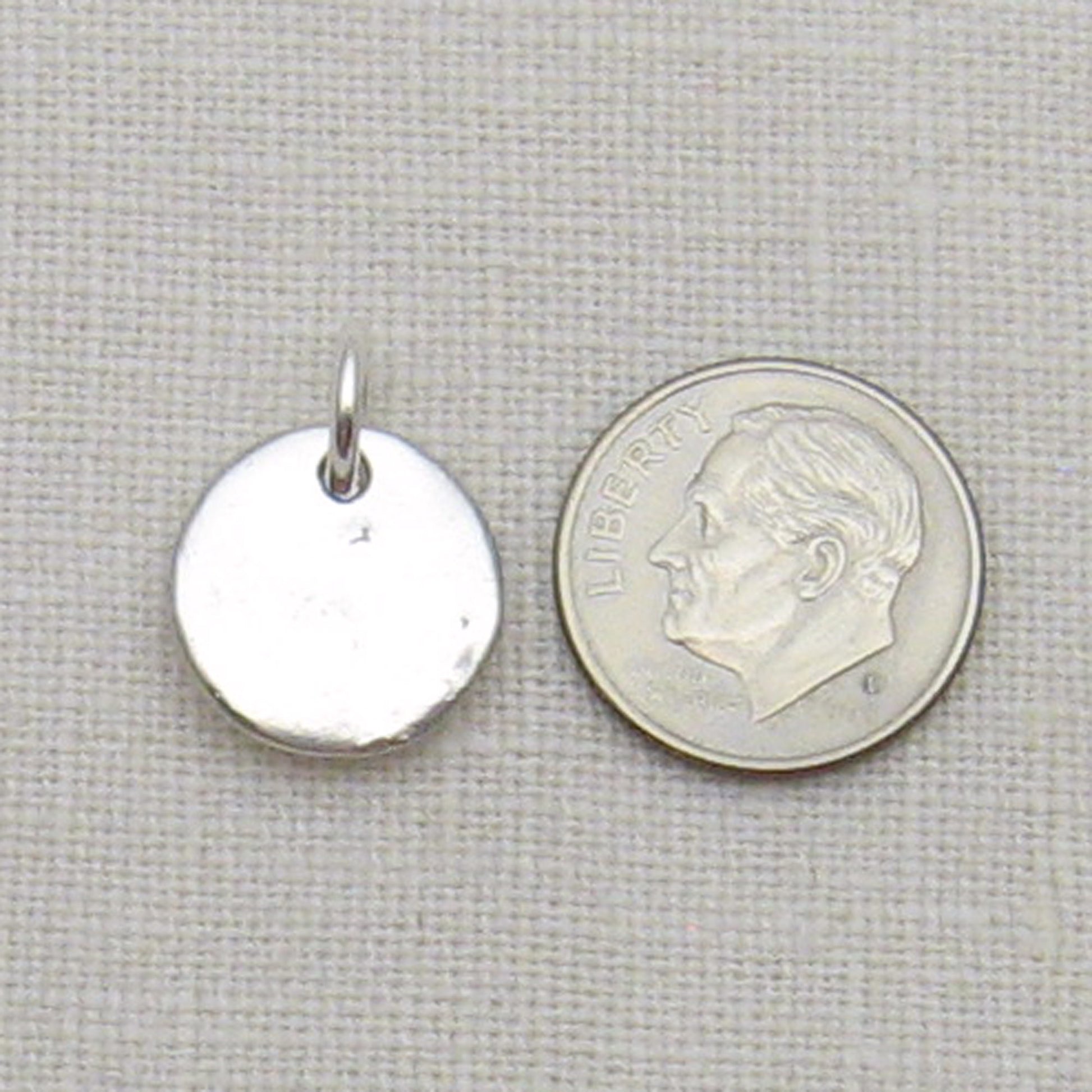 Half Inch Circle Cremation Ashes Pendant back and size reference