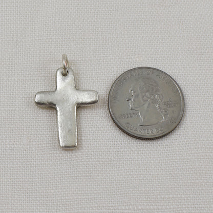 Cross Cremation Ashes Pendant Back and Size Reference