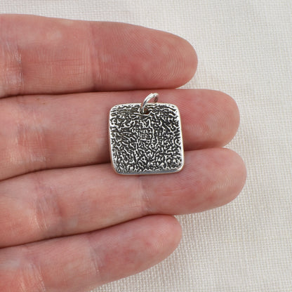 Dog Nose Textured Square Pendant or Necklace