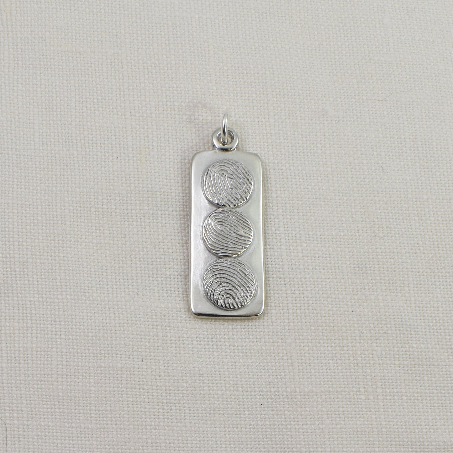 Three Circle Fingerprints Layered Bar Pendant