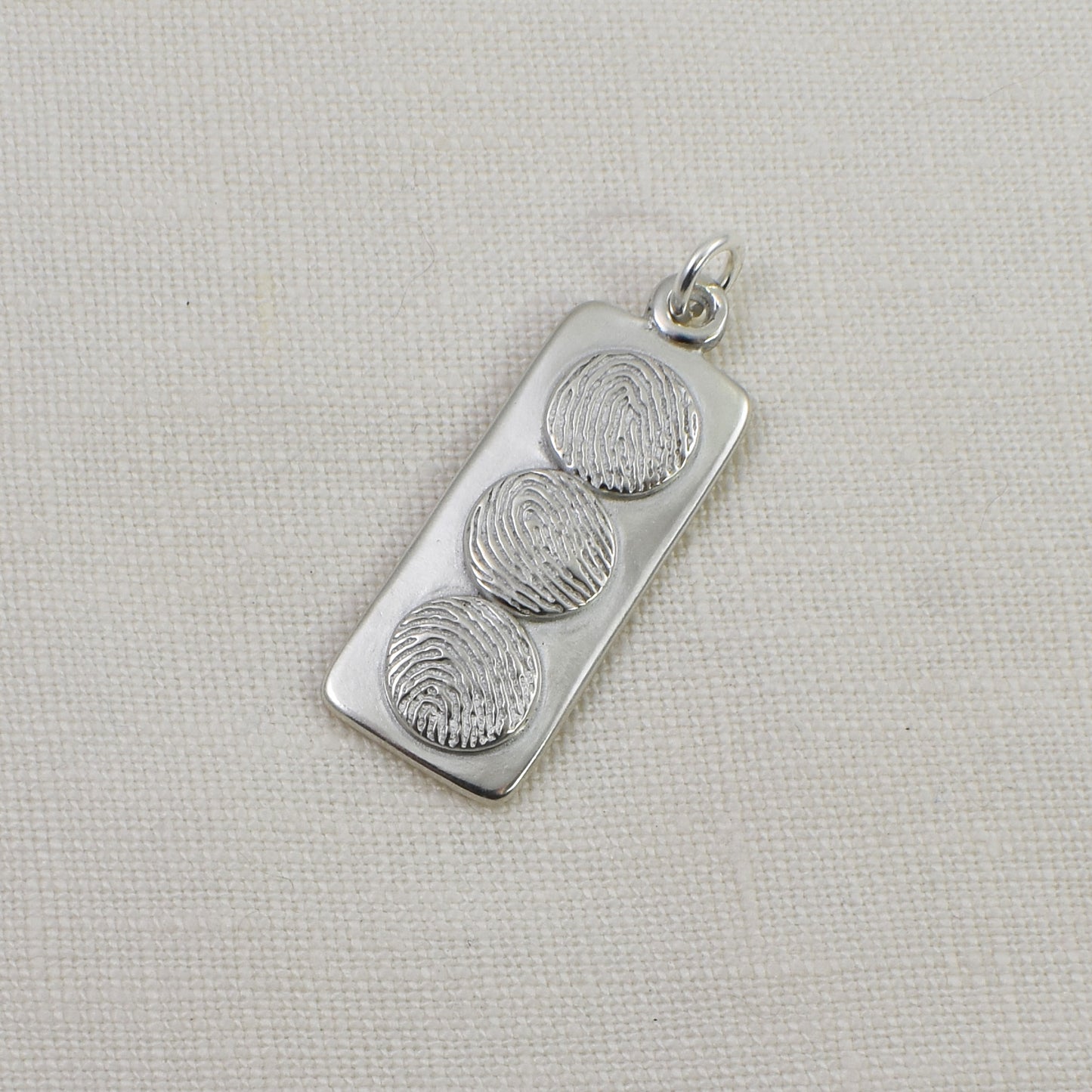 Three Circle Fingerprints Layered Bar Pendant