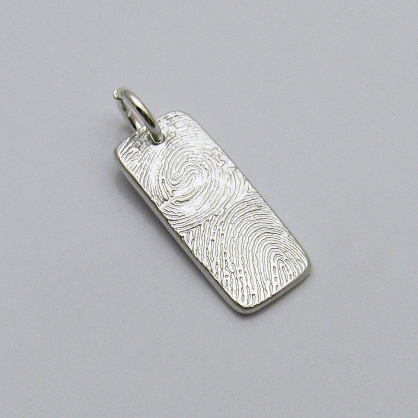 Bar Fingerprint Pendant with two Fingerprints