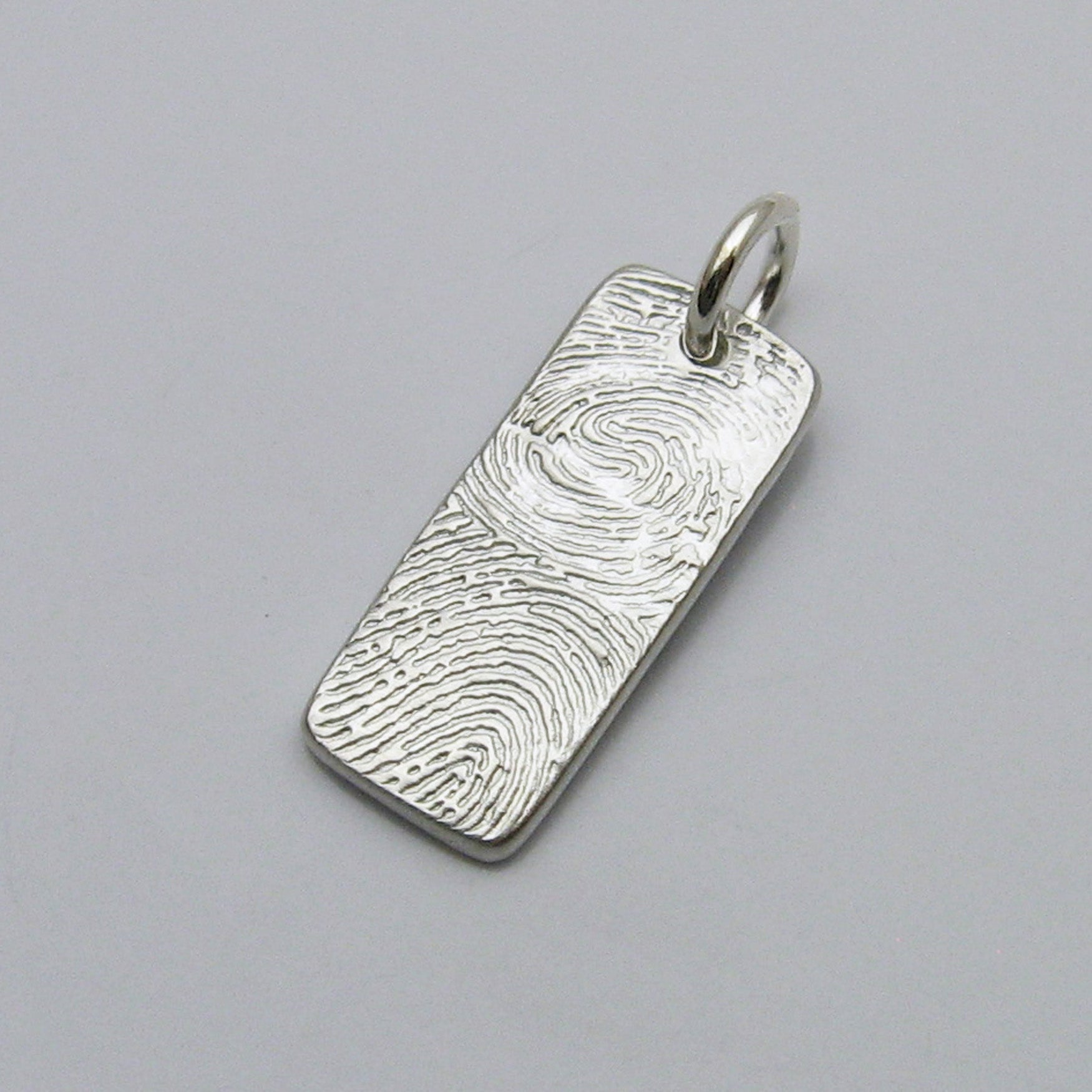 Bar Fingerprint Pendant with two Fingerprints