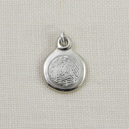 Fingerprint Pendant Circle Layered Elements