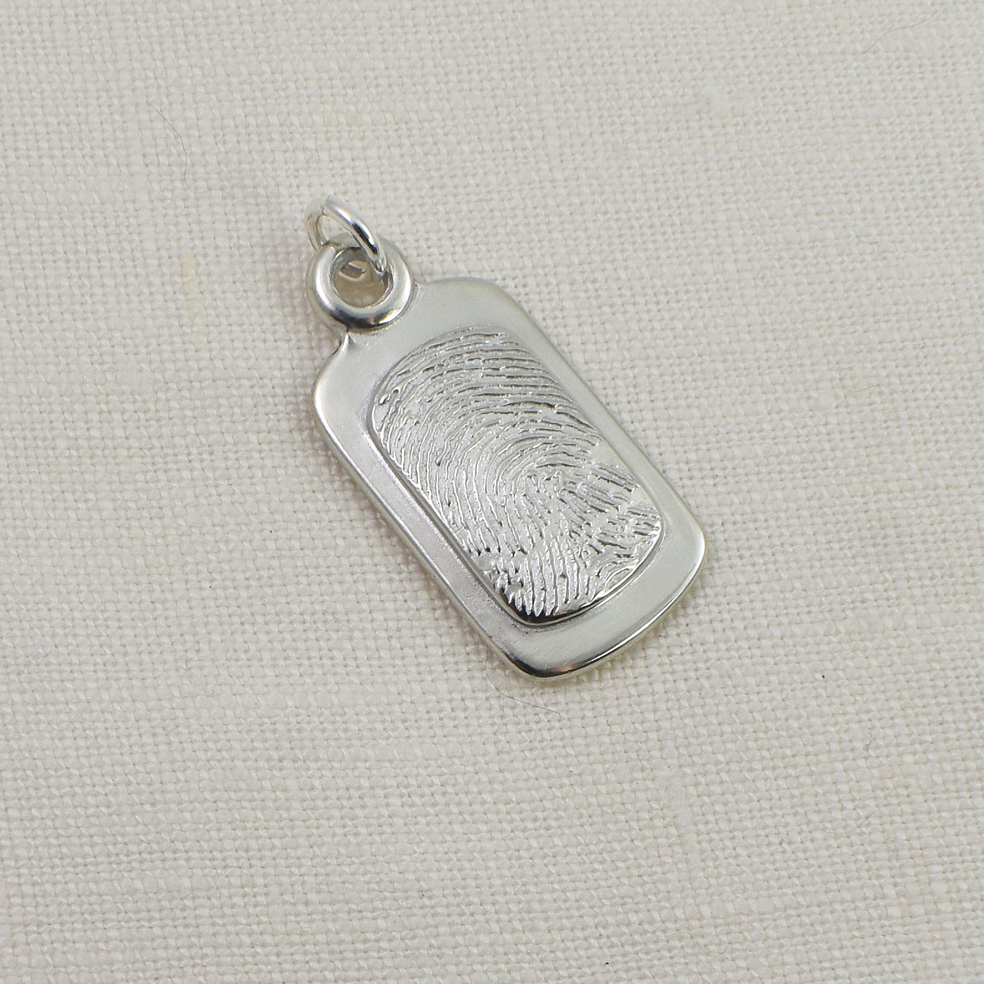 Fingerprint Dog Tag Pendant Layered Elements