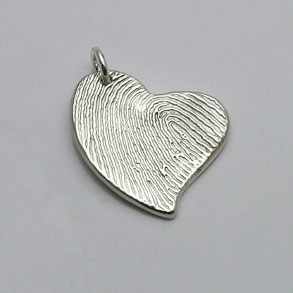 Asymmetrical Heart Fingerprint Pendant