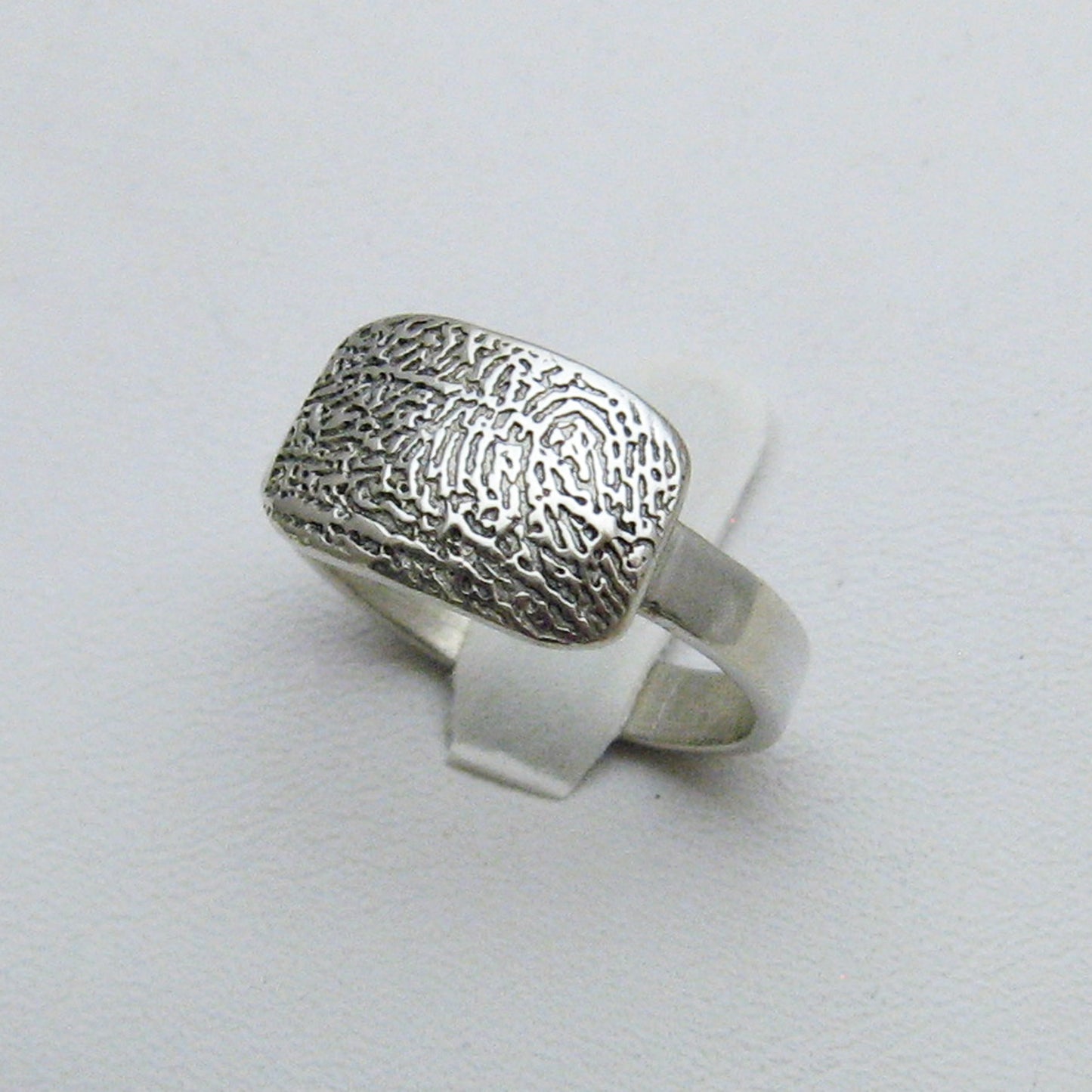 Fingerprint Statement Ring, Sterling Silver