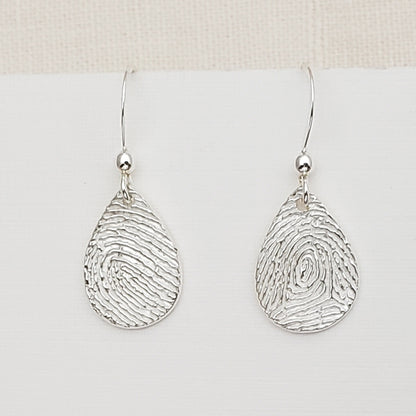 Teardrop Fingerprint Earrings