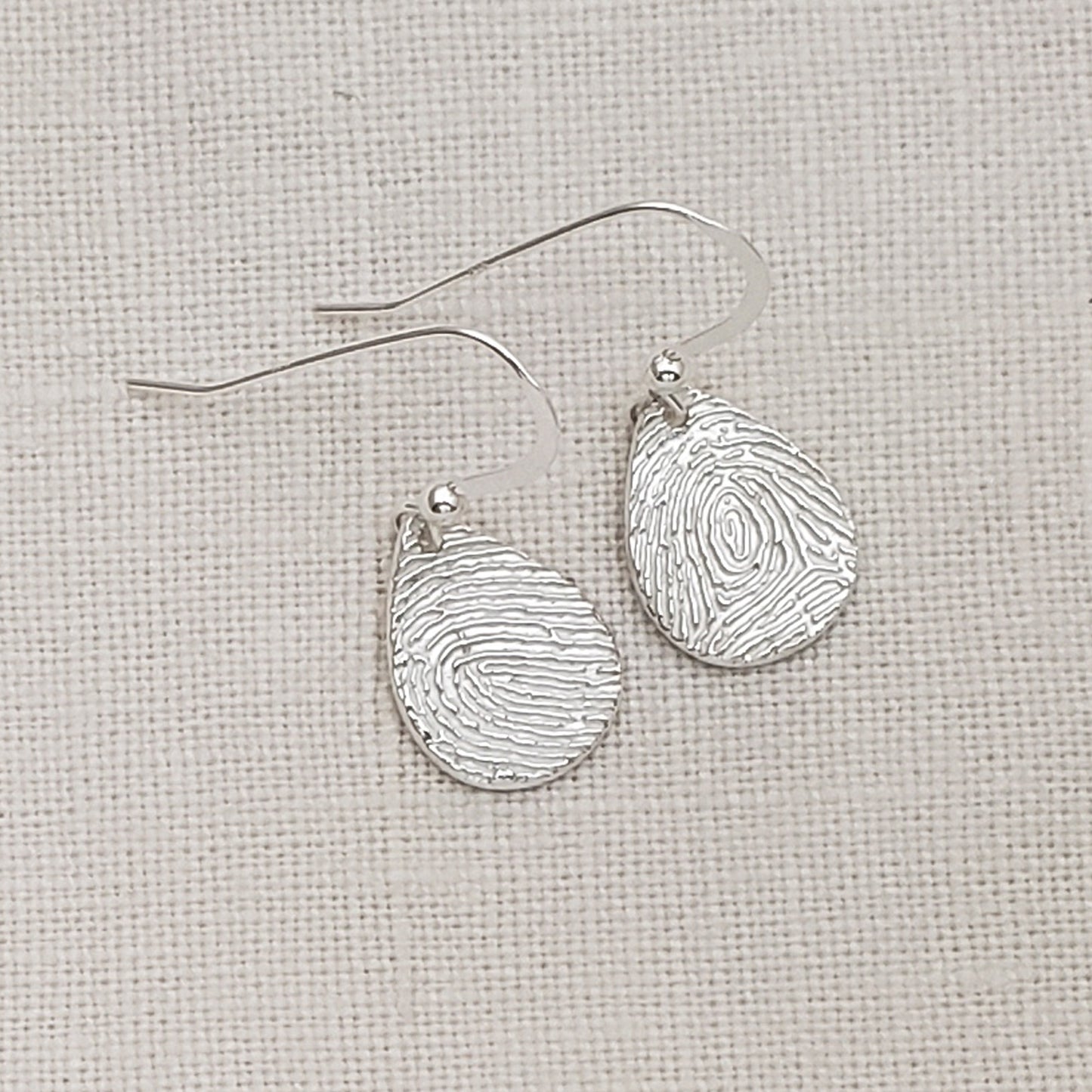 Teardrop Fingerprint Earrings