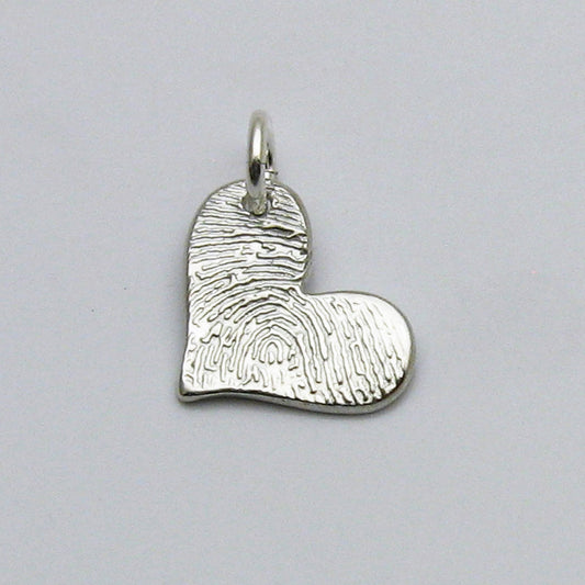 Wide Heart Fingerprint Pendant