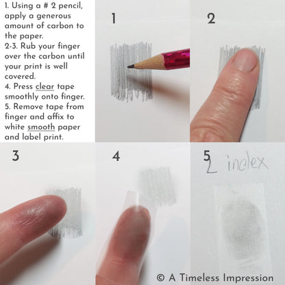 Instructions for capturing fingerprints using pencil and tape