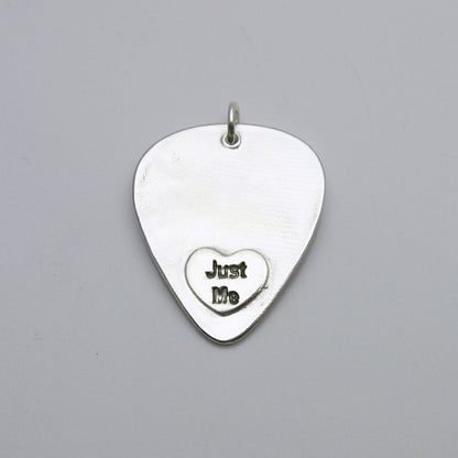 Engraved Heart on back of Guitar Pick 