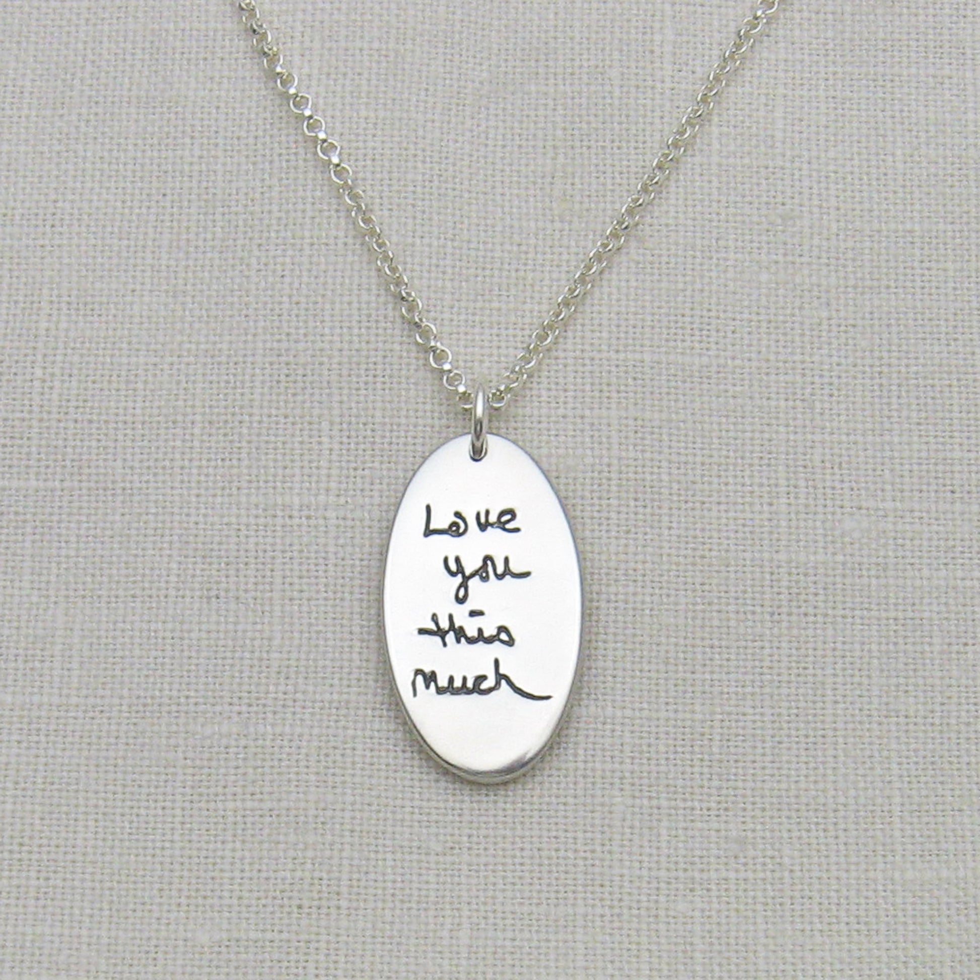 Oval Handwriting Necklace