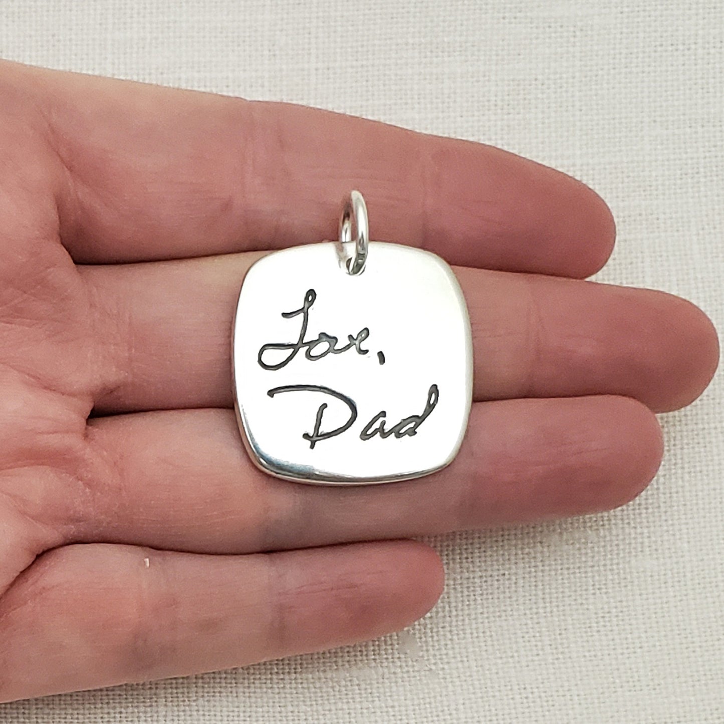 Handwriting Rounded Square Pendant