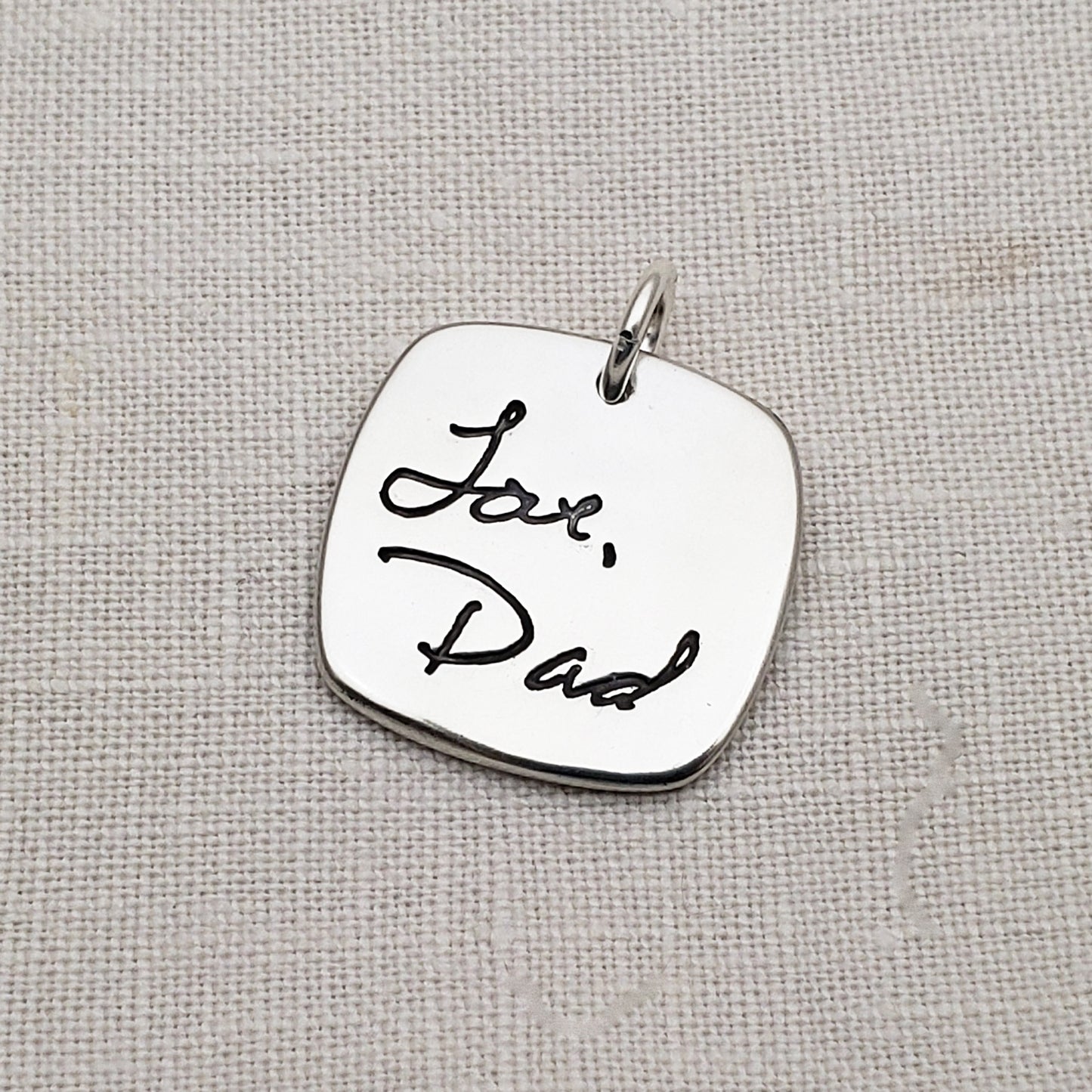 Handwriting Rounded Square Pendant