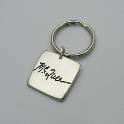 Square Handwriting Keychain