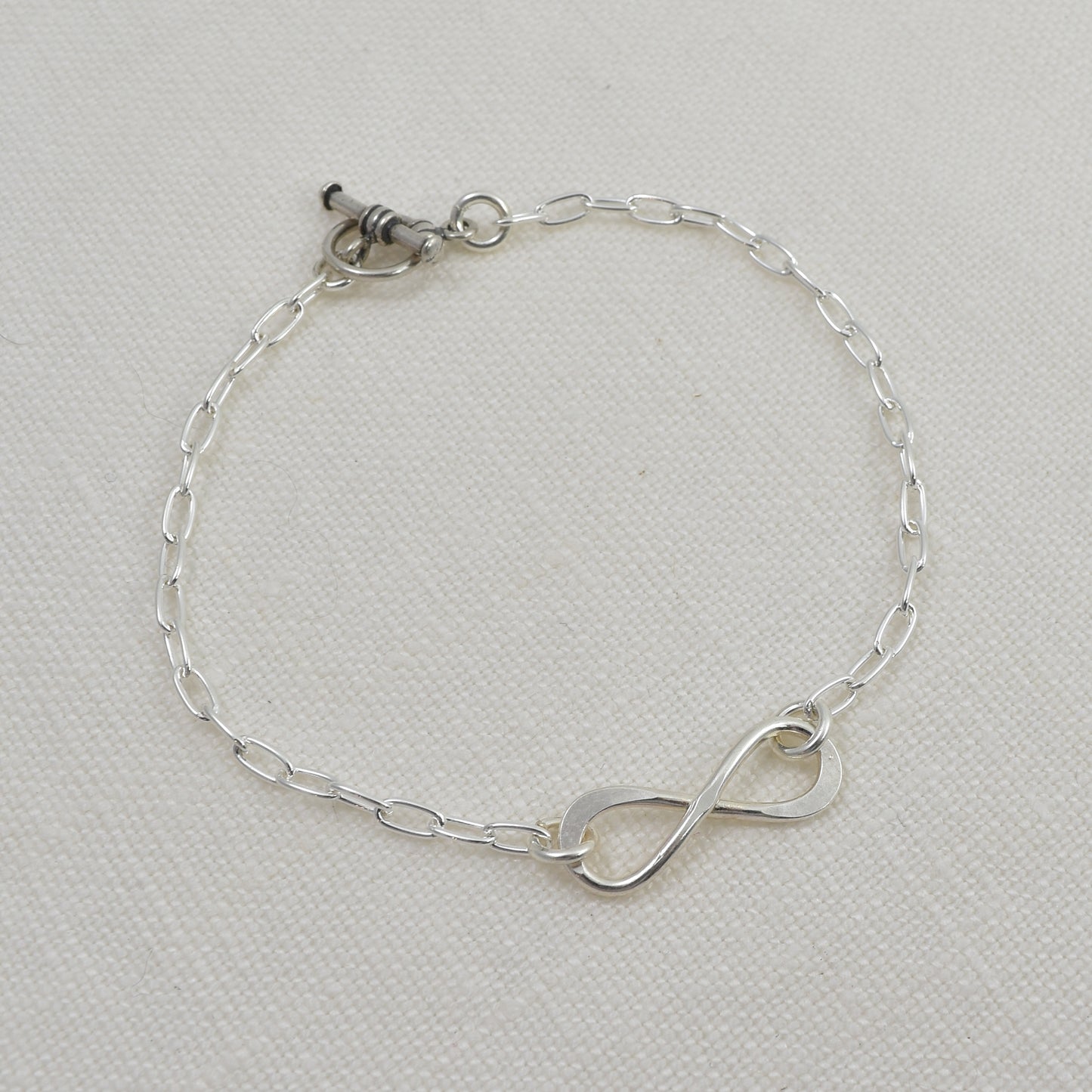 Large Link Sterling Silver Infinity Bracelet