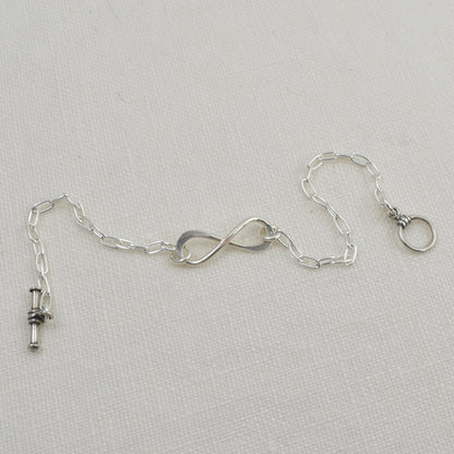 Large Link Sterling Silver Infinity Bracelet