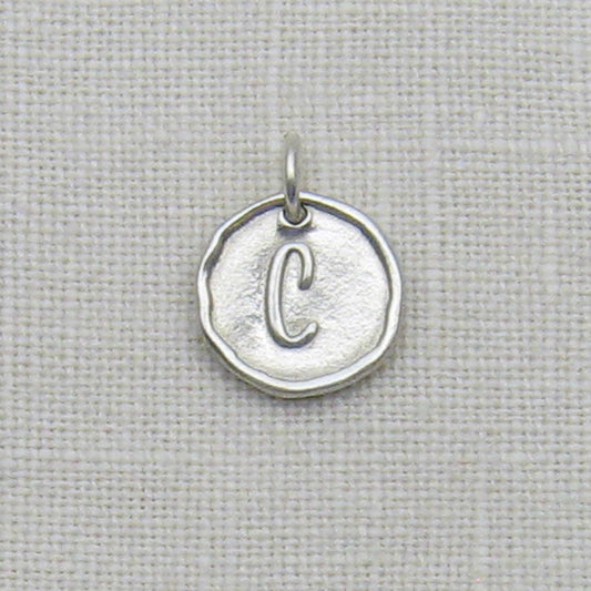 Sterling Silver Embossed Initial Charms