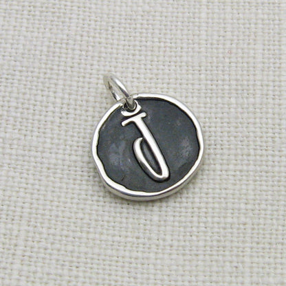 Sterling Silver Embossed Initial Charms