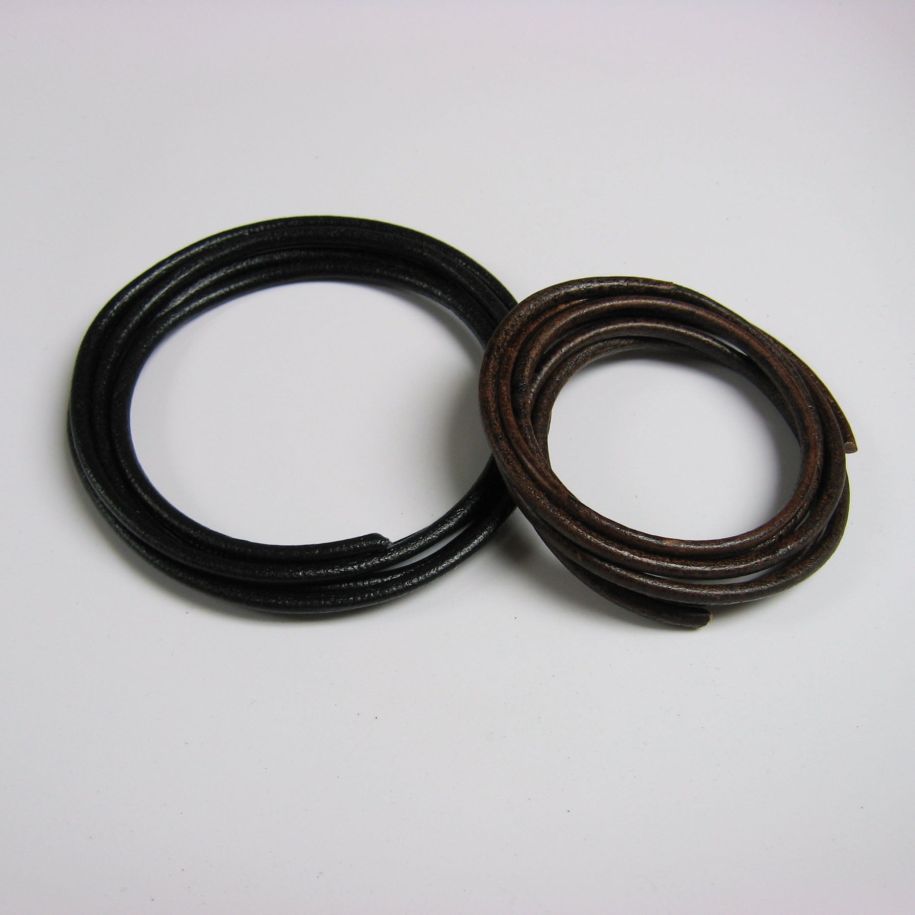 Black and Brown Round Leather Cord