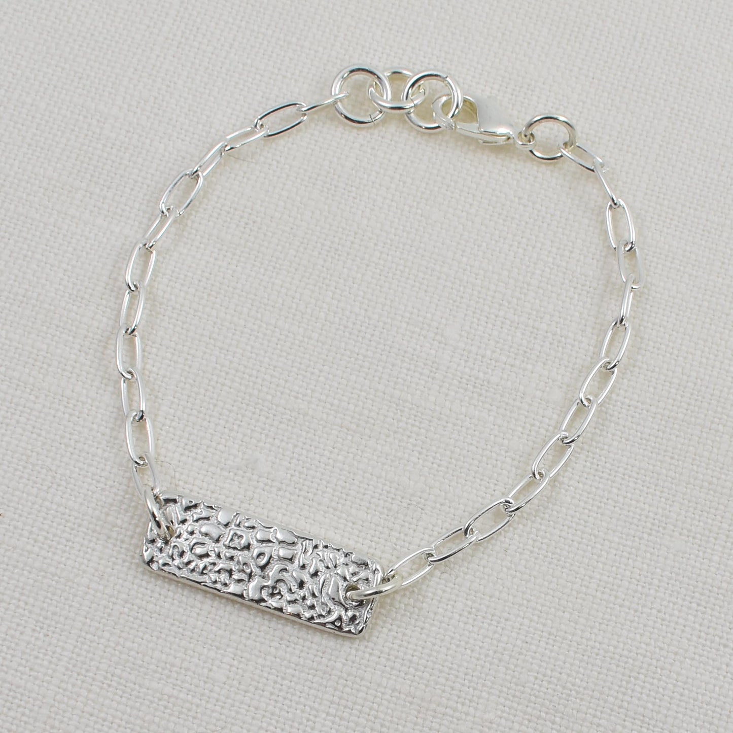 Bar Dog Nose Texture Bracelet, Linked Memories Collection.  