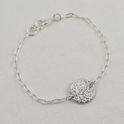 Circle Dog Nose Texture Bracelet, Linked Memories Collection.  