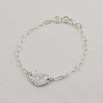 Heart Dog Nose Texture Bracelet, Linked Memories Collection.  