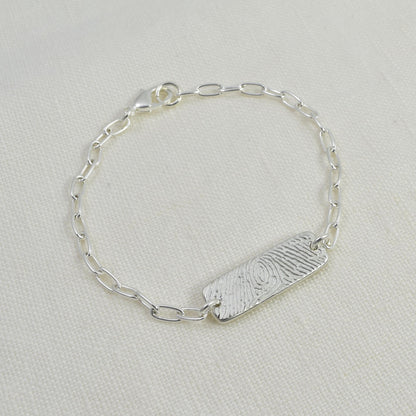 Fingerprint Bar Link Bracelet