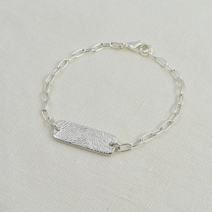 Fingerprint Bar Link Bracelet