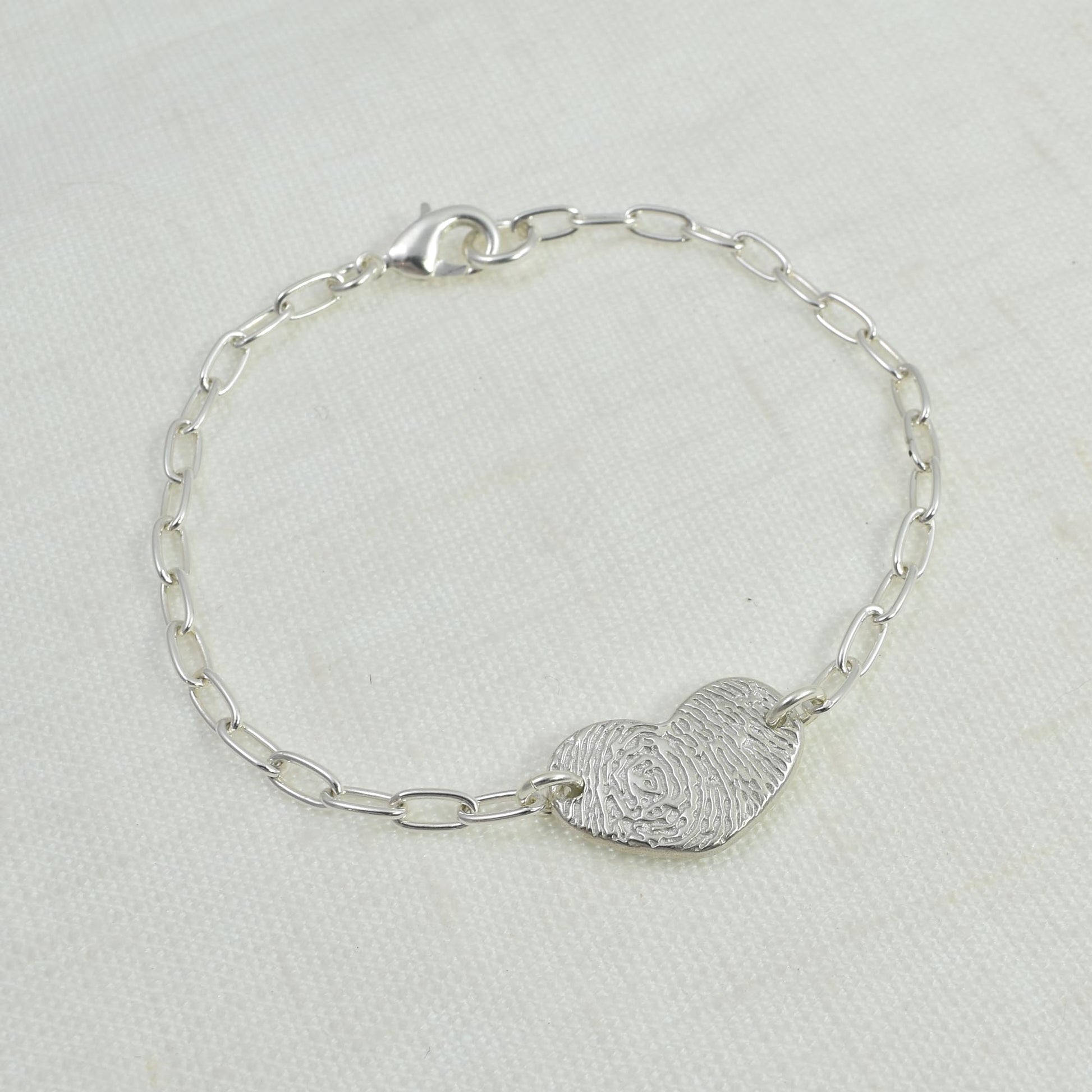 Fingerprint Bar Heart Bracelet