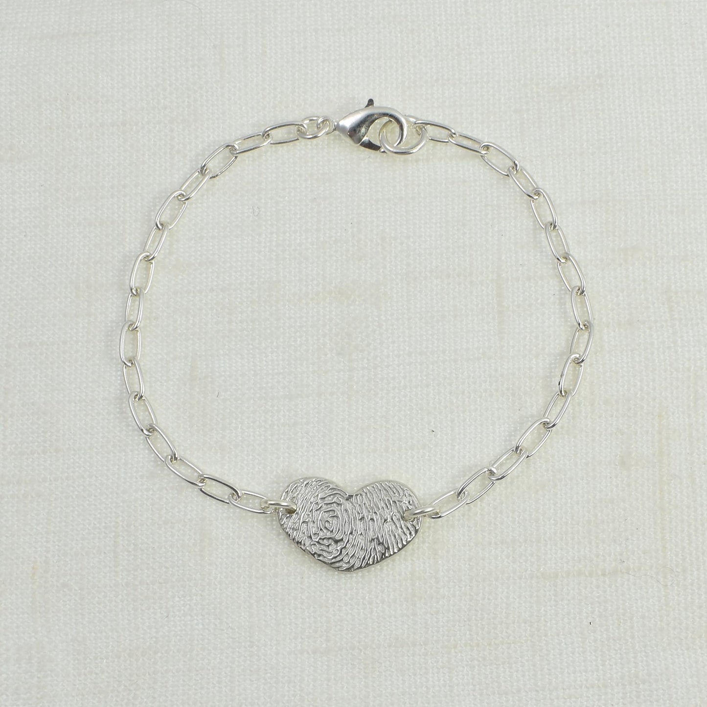 Fingerprint Bar Heart Bracelet