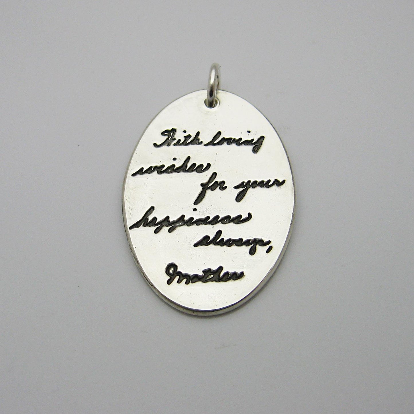 Oval Handwriting Pendant