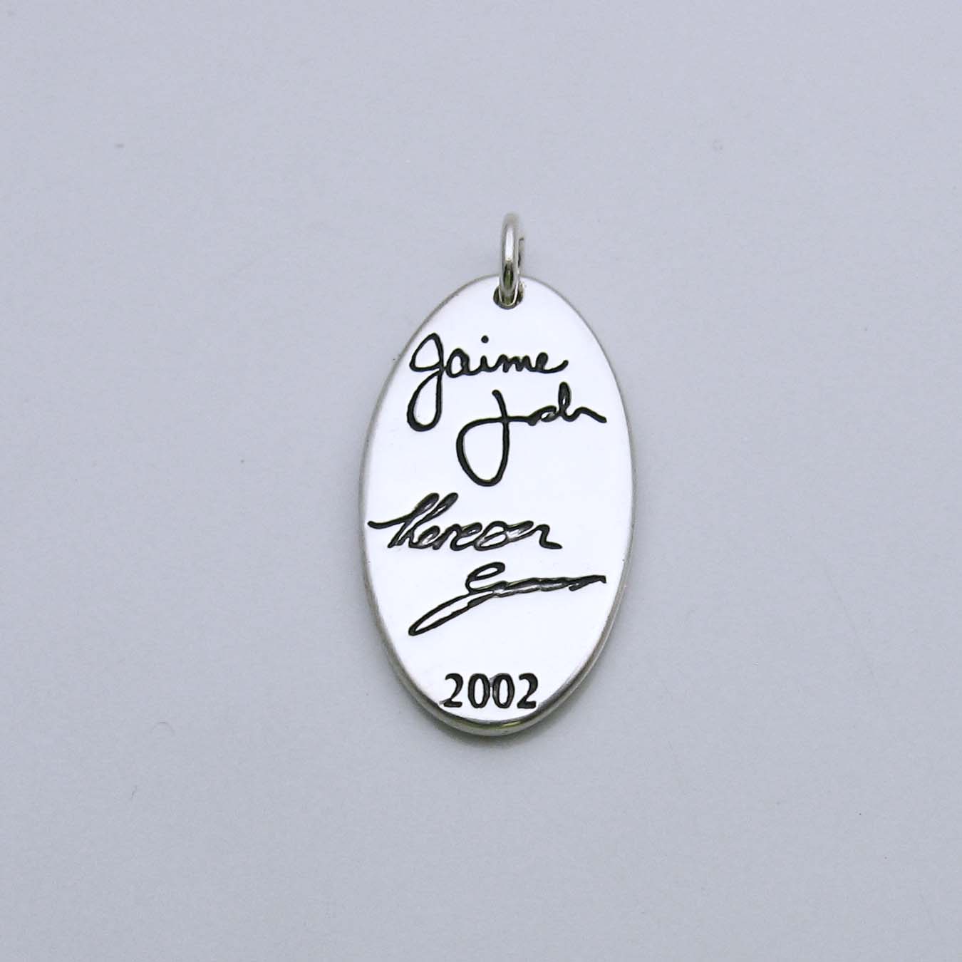 Oval Handwriting Pendant