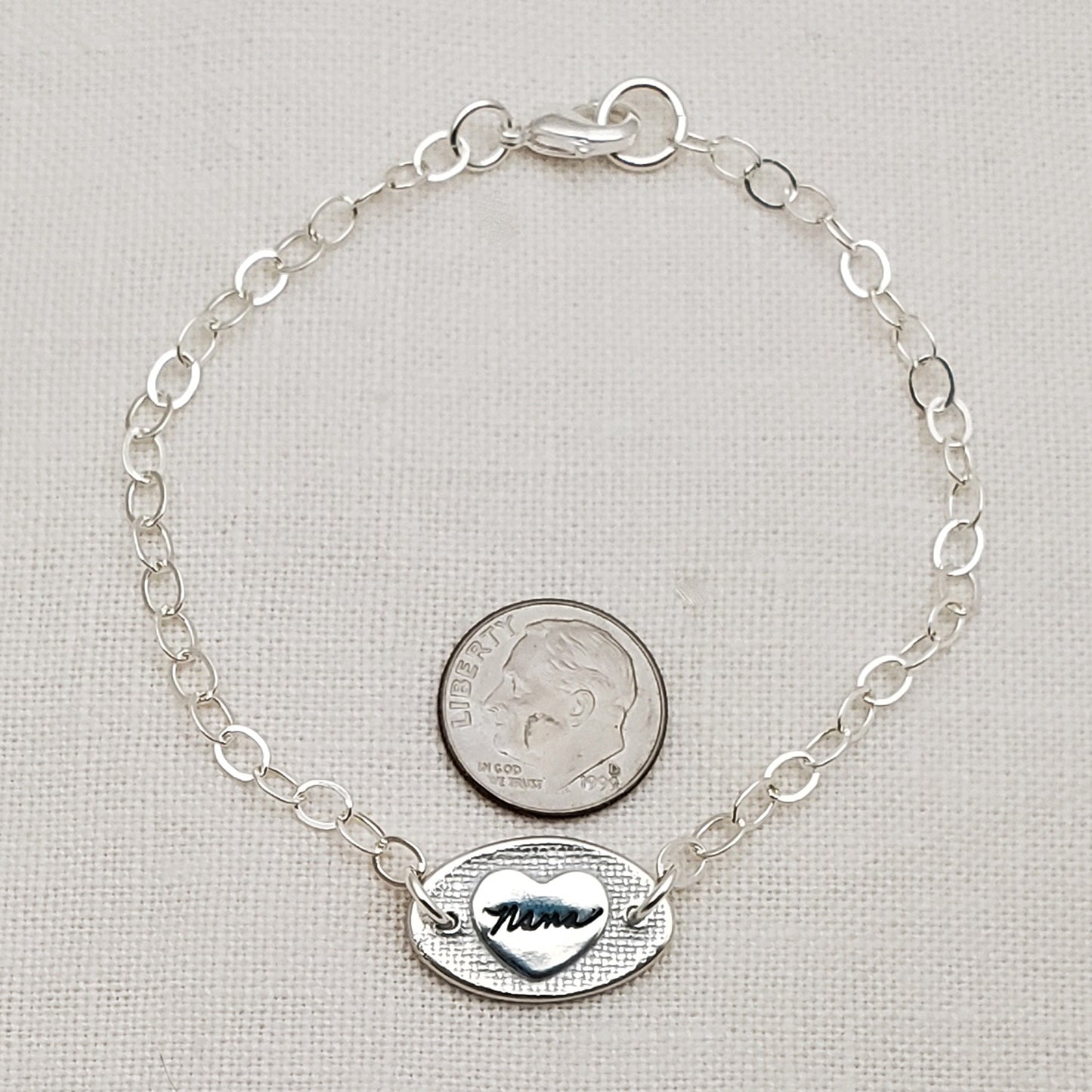 Oval Fingerprint with Raised Border Bracelet Back