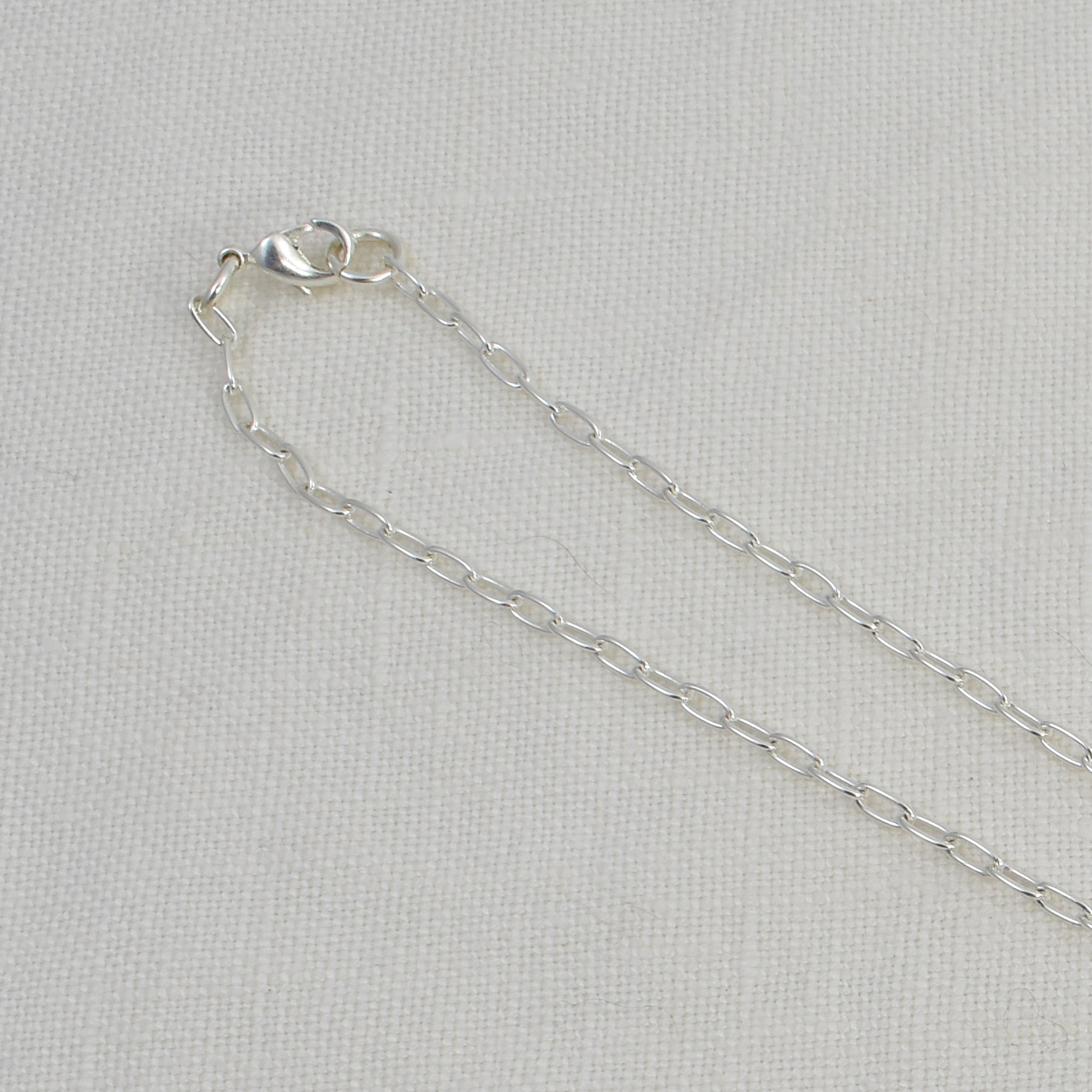 Sterling Silver Paperclip Chain showing the lobster clasp