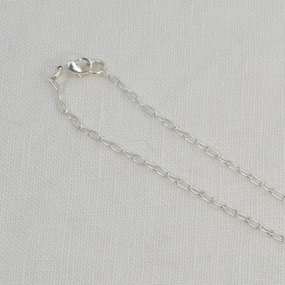 Sterling Silver Paperclip Chain showing the lobster clasp