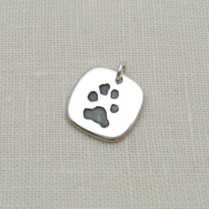 Rounded Square Pet Photo or Paw Print Pendant