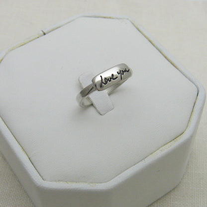 sterling silver handwriting ring