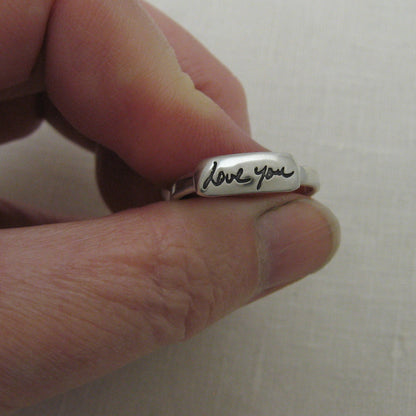 sterling silver handwriting ring